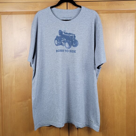 Life Is Good Men's Grey Born To Ride Short Sleeve Crusher Tee - XXL - Picture 2 of 8